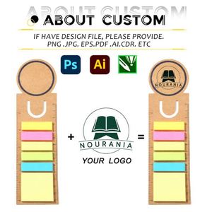 Bloc de Notas Adhesivas Personalizadas al por Mayor, Material Escolar y de Oficina, Regalo Promocional, Marcapáginas de Papel para Libros, Notas Adhesivas con Regla - Product Image 2