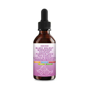 Gouttes liquides biologiques de noix de Grenoble, armoise, graviola, graines de citrouille, <span class=keywords><strong>Pau</strong></span> <span class=keywords><strong>D</strong></span>'Arc, ail et oregano pour le soutien du bien-être intestinal OEM - Product Image 1