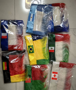Perruque personnalisée en polyester avec drapeaux américains, brésiliens, français et de tous les pays pour supporters – Idéale pour les matchs sportifs 2026 - Product Image 5