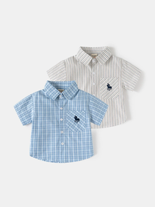 <span class=keywords><strong>Chemise</strong></span> à manches courtes pour garçon, vêtements d'été, <span class=keywords><strong>chemise</strong></span> à carreaux à demi-manches pour enfants, <span class=keywords><strong>chemise</strong></span> décontractée pour bébé garçon - Product Image 1