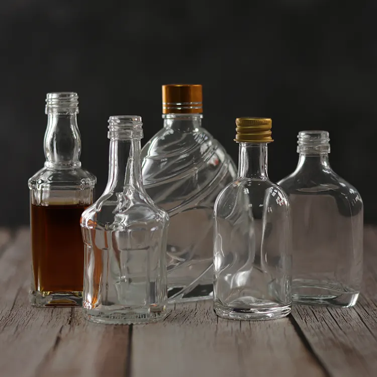 Groothandel Custom Lege Kleine Whisky Flessen 50 Ml 50 Ml Glas Drank Flessen 50 Ml Geest Fles