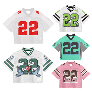Ropa de calle transpirable de alta calidad, camiseta de <span class=keywords><strong>rugby</strong></span> americana de moda para hombres, camiseta de fútbol americano de malla deportiva con logotipo personalizado - Product Image 2