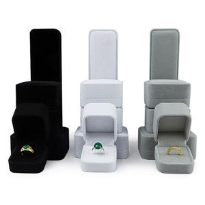 Nouvelle boîte à bijoux en velours avec logo personnalisé, vente en gros, boîte de rangement rectangulaire pour collier, emballage pour bijoux - Product Image 3