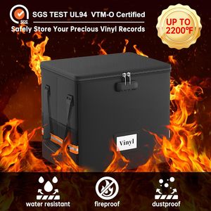 Chống Nước & Chống Cháy Có Thể Gập Lại Vinyl Ghi Lưu Trữ Hộp Nhỏ Album Organizer Với Khóa Cho <span class=keywords><strong>CD</strong></span> Lưu Trữ - Product Image 2