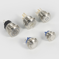 Interrupteur à bouton-poussoir momentané en laiton IP65 de 22 mm, 1NO NC, type à visser