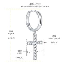 Pendientes de Plata de Ley con Moissanita Redonda para Mujer, Joyería Blanca Elegante con Engaste de Garra y Forma de Bola - Product Image 4