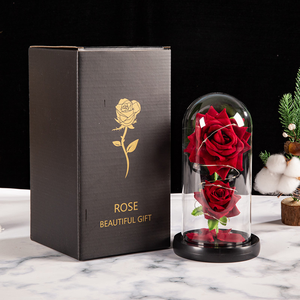 <span class=keywords><strong>Rose</strong></span> artificielle <span class=keywords><strong>de</strong></span> luxe sous cloche en verre, <span class=keywords><strong>rose</strong></span> éternelle, fleur séchée sous cloche en verre, cadeaux pour la fête des mères et la Saint-Valentin 2026 - Product Image 6