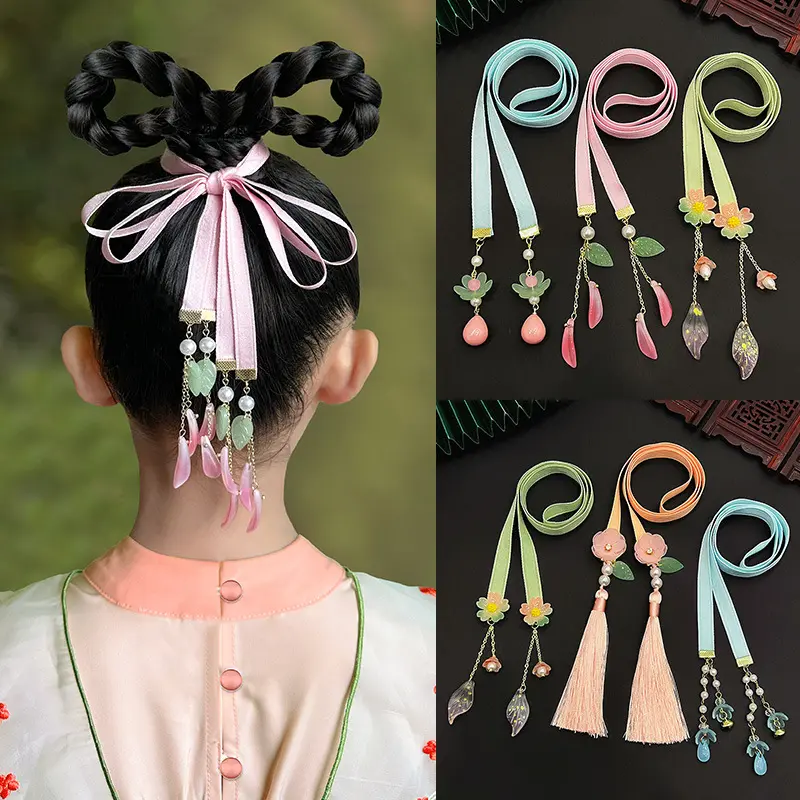 Children's hair rope Hanfu bell accessories girl's hair band summer super immortal ancient style tied ponytail hair clips
