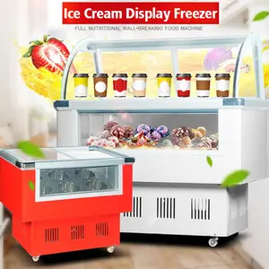 Commercial Ice Cream Display Freezer Glass Door Supermarket Chest Freezer Small Ice Cream Display Freezer