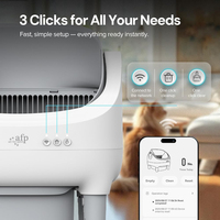 Litière pour chat AFP Quiet Smart, semi-automatique, contrôlée par application, sans odeur, à ouverture supérieure, autonettoyante, pour plusieurs chats, usage domestique