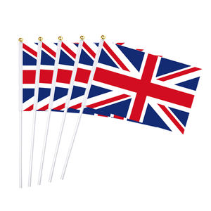 Ручной Национальный флаг 14x21 см прочный экологически чистый пластиковый флагшток с цифровой печатью на полиэфирном материале ярких цветов - Product Image 1