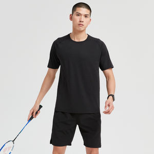 Ensemble 2 pièces Chemise <span class=keywords><strong>de</strong></span> gymnastique à manches courtes et short <span class=keywords><strong>de</strong></span> sport d'été pour hommes Ensemble court <span class=keywords><strong>de</strong></span> fitness et d'entraînement - Product Image 5