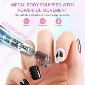 Máquina de manicura recargable para uñas acrílicas, pulido de gel, taladro eléctrico para uñas - 45000 RPM - Product Image 3