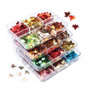 Nuova mappa foglia Nail Art paillettes gioielli stile autunnale colorato foglia d'autunno Glitter decorazioni <span class=keywords><strong>per</strong></span> Nail Art - Product Image 2