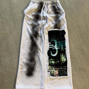 Pantalon de jogging personnalisé pour homme en coton biologique 420 g/m², doux, délavé à l'acide, imprimé, style punk, <span class=keywords><strong>Pro</strong></span> Tech, avec cordon de serrage - Product Image 1