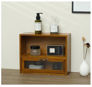 Organizador de Maquillaje y Perfumes de Bambú, Estante de Almacenamiento de Cosméticos de Madera con Cajón - Product Image 3