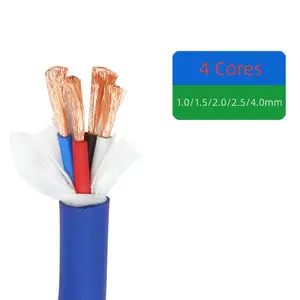 Audio Video Cables High Grade 4 Core HIFI Speaker Cable 2 Core 2.5mm 1mm 1.5 mm 2mm 4mm pvc 10awg 6 12 15 18 awg Copper Wire