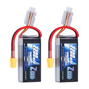 Zeee 2S 2200mAh ショーティーリポバッテリー 7.4V 50C RCバッテリー XT60コネクター付き 1/16スラッシュRCカー バッシングトラック用 - Product Image 1