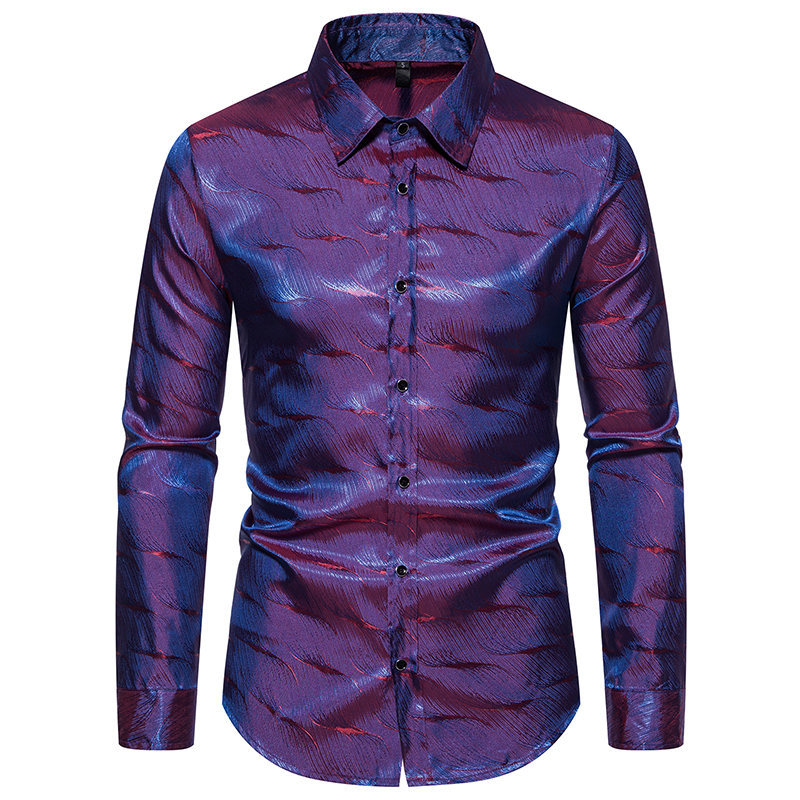 RNSHANGER Shiny Gold Wave Striped Broadcloth Casual Shirt for Men| Min order 1 ct
