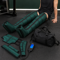 Masseur de jambes rechargeable, système de compression d'air pour la récupération des jambes, des hanches et des bras, avec contrôleur LCD, 4 modes, 3 techniques, vert