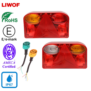 Kit Luci Posteriori per Rimorchio con LED a Lunga Durata della Batteria, 7 Funzioni, Impermeabile IP67, Certificato Emark per Camper, Camion e Roulotte - Product Image 1