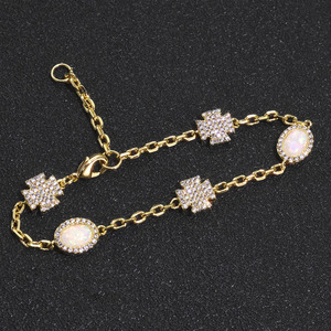 Hip Hop <b>Opal</b> <b>Bracelet</b> Jewelry Accessories Zircon Cross <b>Bracelet</b> Men's Jewelry - Product Image 3