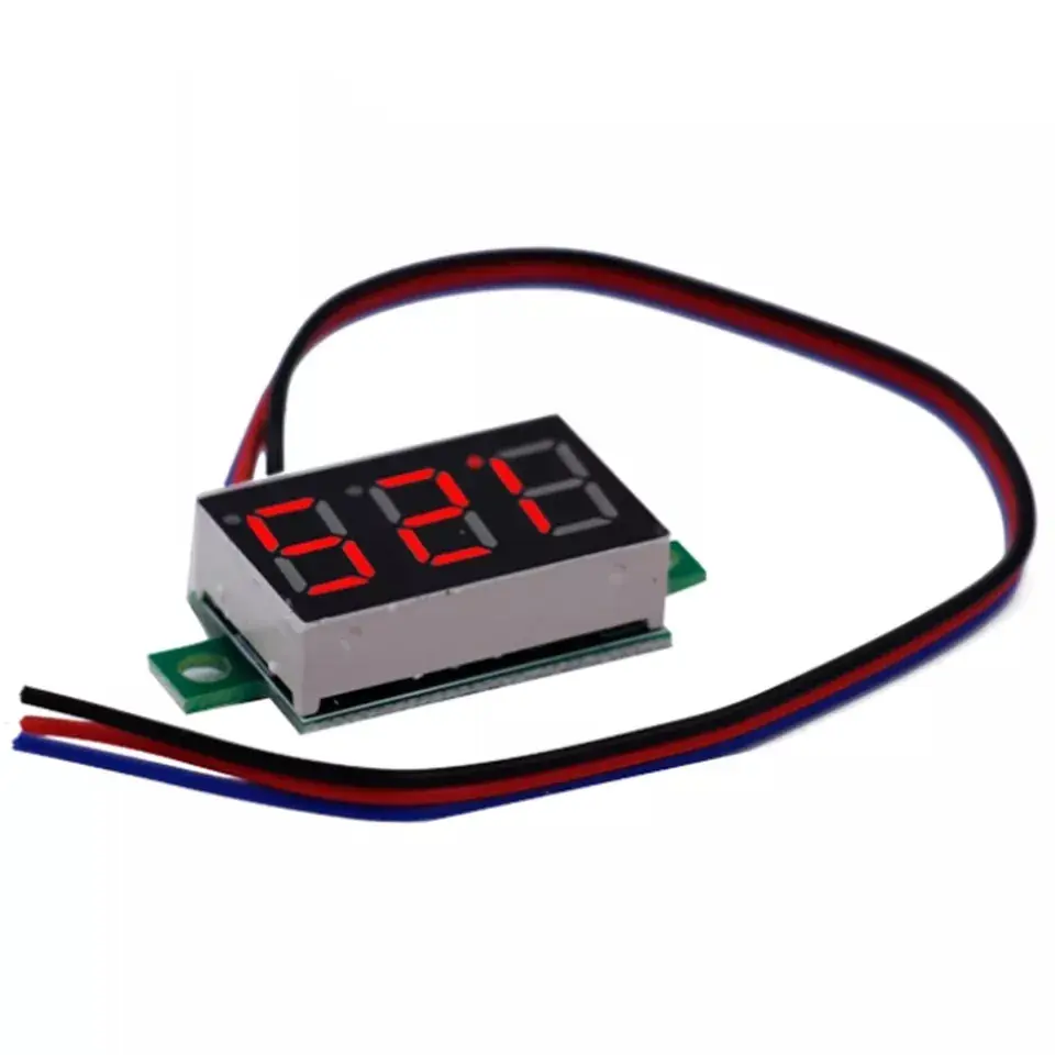 0.36 "dijital voltmetre DC 0-100V 3 haneli gerilim Panel metre kırmızı LCD ekran araba göstergesi elektromobile motosiklet araba