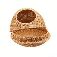 Panier multifonctionnel en rotin tressé écologique pour chat, respirant, résistant à la moisissure, facile à nettoyer, durable, pour l'intérieur