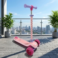 Trottinette A9 pour enfants avec guidon lumineux, roues clignotantes, réglage de la hauteur sur quatre niveaux pour les enfants jusqu'à 12 ans