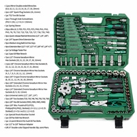 Kit de réparation automobile professionnel 123 pièces avec clés à douille triple embout et boîte à outils spécialisée pour technicien