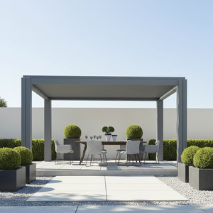 Pérgola de Aluminio con Techo de Láminas, Luces LED para Trabajo, Ecológica, Sellada para Todo Clima, Uso Durante Todo el Año, para Jardín, Exteriores y Hogar - Product Image 1
