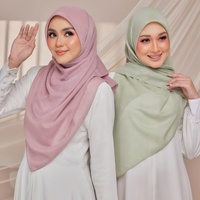 Hete Aanbieding Mode Katoenen Voile Islamitische Vrouwen Bloemrijke Strikken Effen Huidvriendelijk Ademend Maleisische Indonesische Tudung Hijab Sjaal