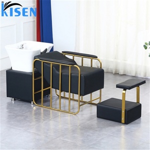 Sillón de Barbería y Spa Capilar Kisen Moderno y de Lujo, Cama de Lavado para Salón de Belleza, Silla de Masaje y Champú en Venta - Product Image 1