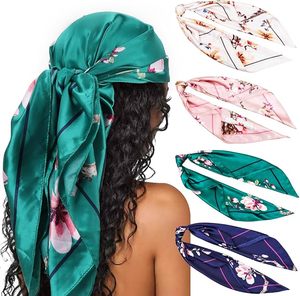 Pañuelo para <span class=keywords><strong>cabeza</strong></span> de mujer de satén ligero al por mayor, envoltura de pelo de seda suave cuadrada de 35 pulgadas para dormir, para ropa de <span class=keywords><strong>playa</strong></span> - Product Image 1