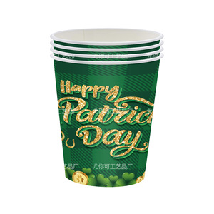 Ensemble de décorations pour la fête de la Saint-Patrick, nappe, assiettes, gobelets, serviettes, couverts, 60-80 pièces, thème trèfle vert porte-bonheur - Product Image 3