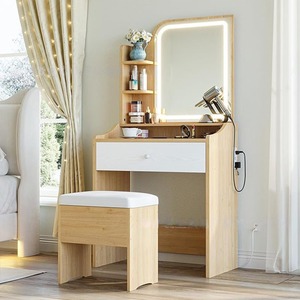 Personnalisation du traitement en usine en gros panneau de petite taille avec coiffeuse légère meubles de maquillage coiffeuses - Product Image 4