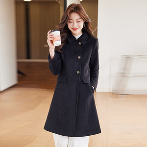 Otoño/Invierno <span class=keywords><strong>Abrigo</strong></span> clásico <span class=keywords><strong>de</strong></span> lana con doble botonadura <span class=keywords><strong>Abrigo</strong></span> largo <span class=keywords><strong>de</strong></span> lana para mujer - Product Image 3