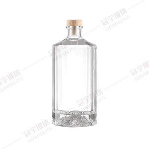 Rond vide 500ml 750ml alcool <span class=keywords><strong>whisky</strong></span> <span class=keywords><strong>liqueur</strong></span> vodka verre boisson vin <span class=keywords><strong>liqueur</strong></span> bouteille avec fermeture en liège - Product Image 2