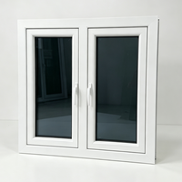 Fenêtre à battant moderne européenne en PVC, double vitrage teinté en acier inoxydable, isolante thermiquement et économe en énergie pour maison
