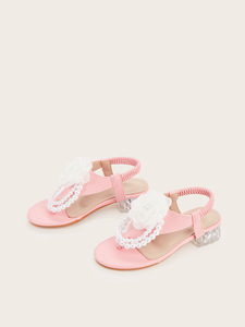 <span class=keywords><strong>Sandali</strong></span> con Tacco Alto per Bambine, Nuovo Stile con Perle e Fiori, <span class=keywords><strong>Sandali</strong></span> Casual alla Moda - Product Image 3