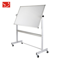 Tableau blanc mobile en verre et métal avec support, pour bureau, enseignement, messages, formation scolaire, tableau d'écriture effaçable à sec