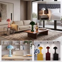 Lampe de table LED rechargeable à commande tactile, gradation progressive, 3 modes de couleur, veilleuse champignon pour chevet