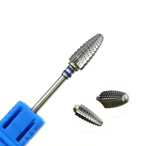 HYTOOS 6mm Flame Bits 3/32 Two-way Nail Drill Bit Carbide Burrs Milling Cutters For Manicure Remove Gel File Accessories