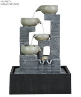 4-lagige Schüssel Wasserfall Wasser brunnen mit Glaskugel für Home Decoration Wasserpumpe und LED Light Tisch brunnen Mini Brunnen