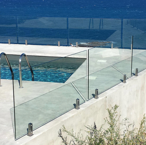 Hồ bơi Tempered rõ ràng an toàn Spigot <span class=keywords><strong>Glass</strong></span> SS đường sắt lan can tùy chỉnh phong cách không khung kính lan can - Product Image 2