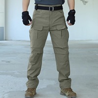 Pantalons de travail tactiques multi-poches tendance pour hommes, style été, résistants à l'eau, légers, pour la randonnée et le camping, en tissu ripstop