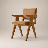 Ensemble de salle à manger rectangulaire en chêne massif de designer avec base en colonne cintrée et chaises en toile pour les propriétés et les intérieurs commerciaux