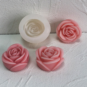 Fleur Silicone Moule DIY Chocolat <span class=keywords><strong>Fondant</strong></span> Rose En Forme De Bougie Moule Aromathérapie Gypse Bougie Moule - Product Image 2