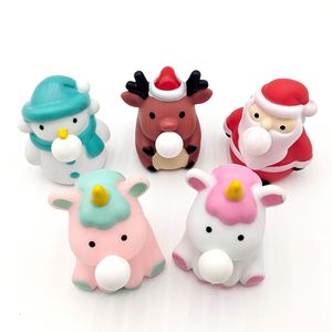 Muñeco de Dibujos Animados para Aliviar el Estrés, Lindo Mascota de Peluche de Papá Noel y Reno, Muñeco Divertido para Hacer Burbujas - Product Image 5