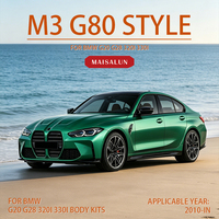 Kit de conversion G80 M3 Style : Pare-chocs, phares, capot, ailes pour BMW G20 G28 320i 330i – Améliorez votre véhicule avec le kit large M3 G80